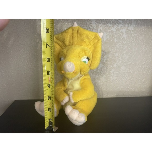 Vtg 1996 The Land Before Time Cera Yellow Dinosaur Plush Toy 9” Universal City - Picture 7 of 8